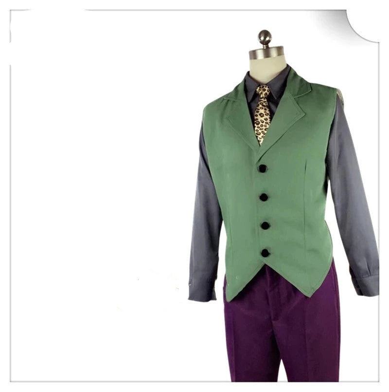 hochwertiger Heath Ledger Cosplay-Anzug Halloween Herren Film The Dark Knight Joker Kostüm Purple Jacke Vollständige Sets
