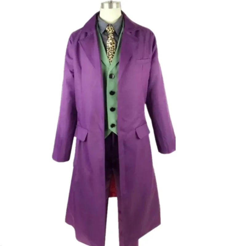 hochwertiger Heath Ledger Cosplay-Anzug Halloween Herren Film The Dark Knight Joker Kostüm Purple Jacke Vollständige Sets