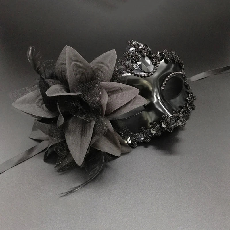 Dance Party Diamond Venetian Mask Feather Flower Wedding Carnival Performance Costume Sexy Lady Mask Masquerade Xmas Halloween