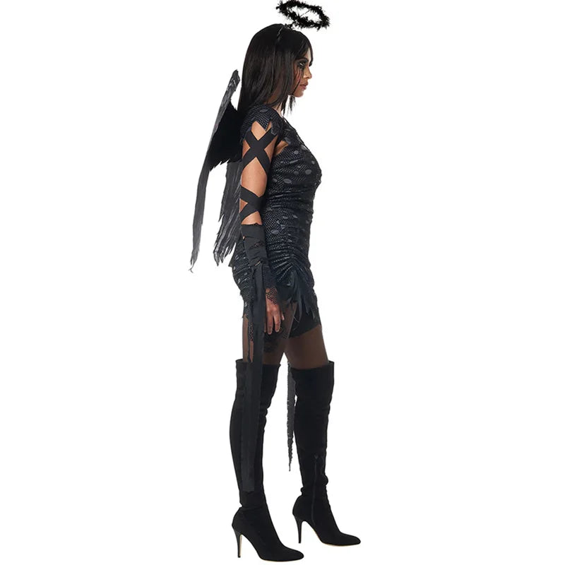 Halloween Day der toten dunklen Angel Devil Cosplay Kostüm Henne Party Horror Vampire böse Hexe Vogel Raven Kostüm Kleid