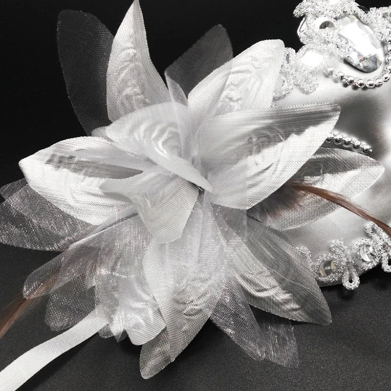 Dance Party Diamond Venetian Mask Feather Flower Wedding Carnival Performance Costume Sexy Lady Mask Masquerade Xmas Halloween