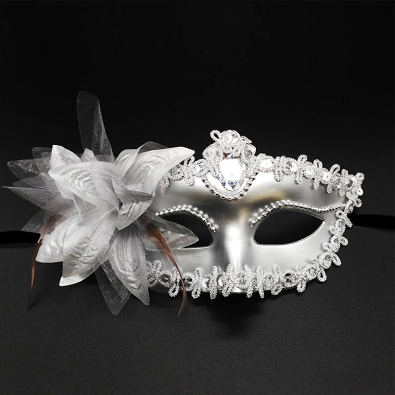 Dance Party Diamond Venetian Mask Feather Flower Wedding Carnival Performance Costume Sexy Lady Mask Masquerade Xmas Halloween