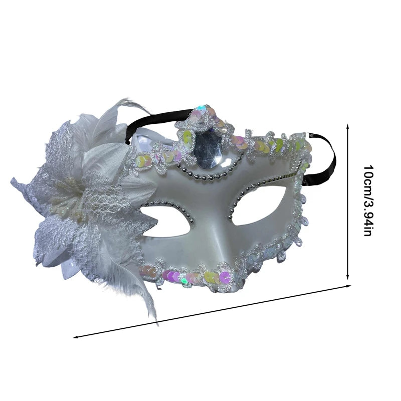Dance Party Diamond Venetian Mask Feather Flower Wedding Carnival Performance Costume Sexy Lady Mask Masquerade Xmas Halloween