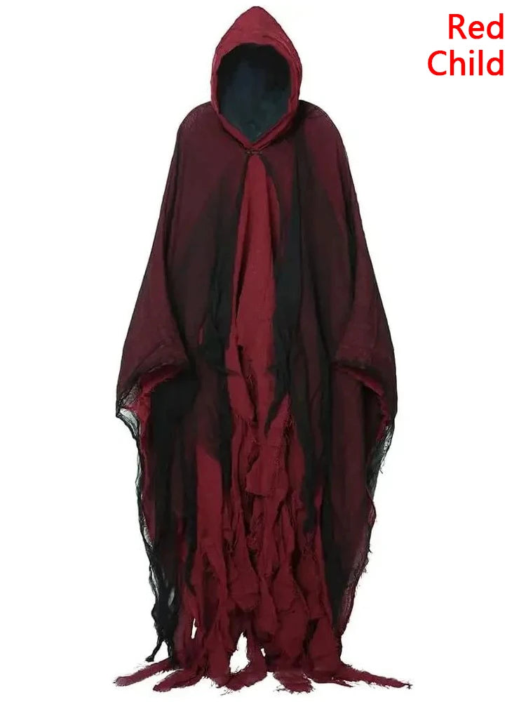Horror Zombie Zerfetzte Kapuzenumhänge Unisex Halloween Geist Dementoren Cosplay Kostüm Tag der Toten Party Requisiten Umhänge