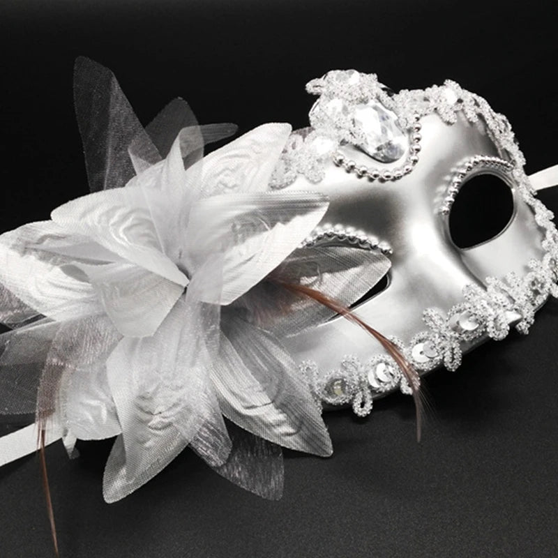 Dance Party Diamond Venetian Mask Feather Flower Wedding Carnival Performance Costume Sexy Lady Mask Masquerade Xmas Halloween