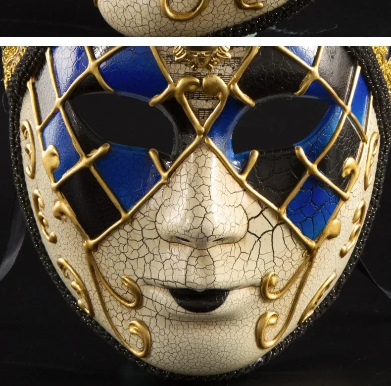 Mask Plastik Frauen Bühnenbilder Crack Textur Persönlichkeit Party Party Masquerade Clownstil Mode einfache Ballshow