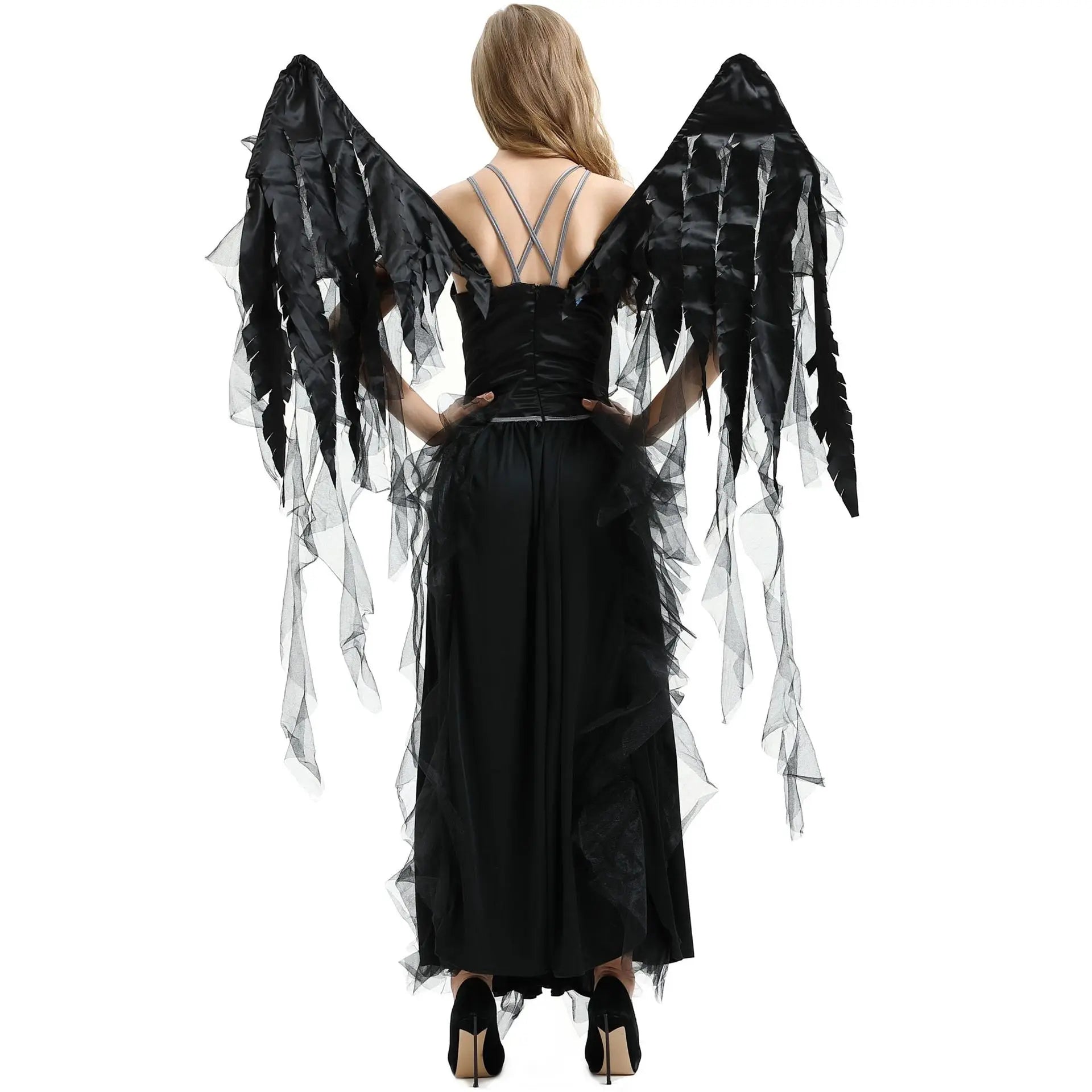 Halloween Black Gothic Teufel Fallen Engel Kostüm Purim Carnival Party böse Hexe Vampire Cosply Kleid