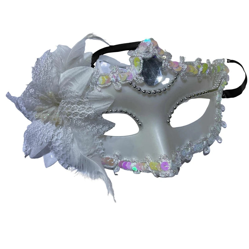 Dance Party Diamond Venetian Mask Feather Flower Wedding Carnival Performance Costume Sexy Lady Mask Masquerade Xmas Halloween