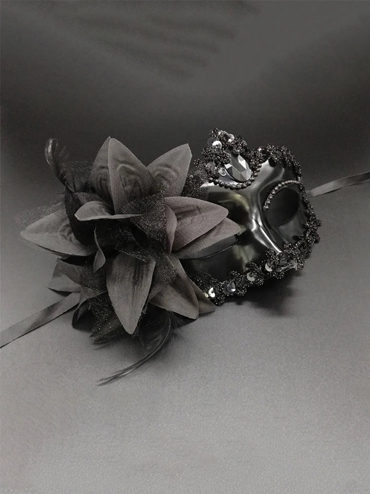 Dance Party Diamond Venetian Mask Feather Flower Wedding Carnival Performance Costume Sexy Lady Mask Masquerade Xmas Halloween