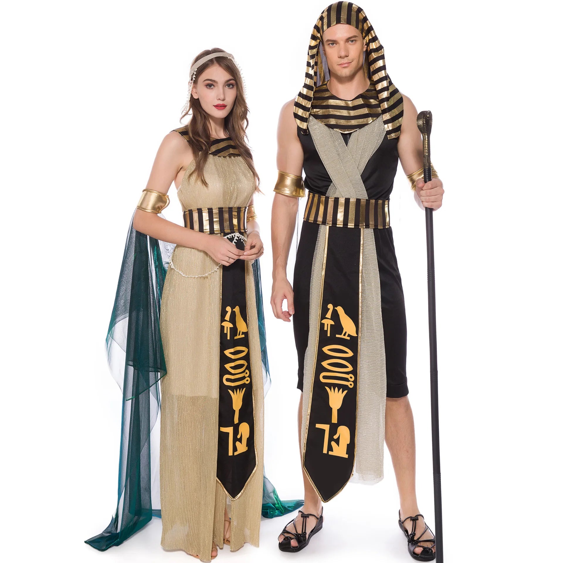 Halloween Karneval Pharao Cleopatra Paare Ägypten ägyptische Königin Kostüm Myth
