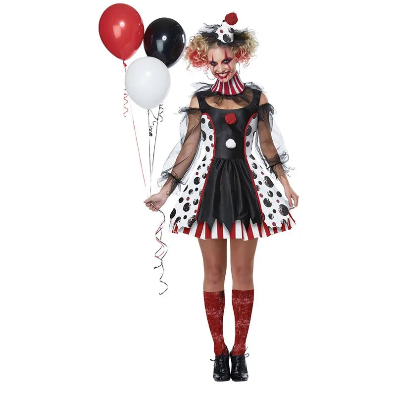Halloween Masquerade Vampire Circus Clown Cosplay -Kleid Karneval Party Hexe Honey Joker Baby Droll Kostüm