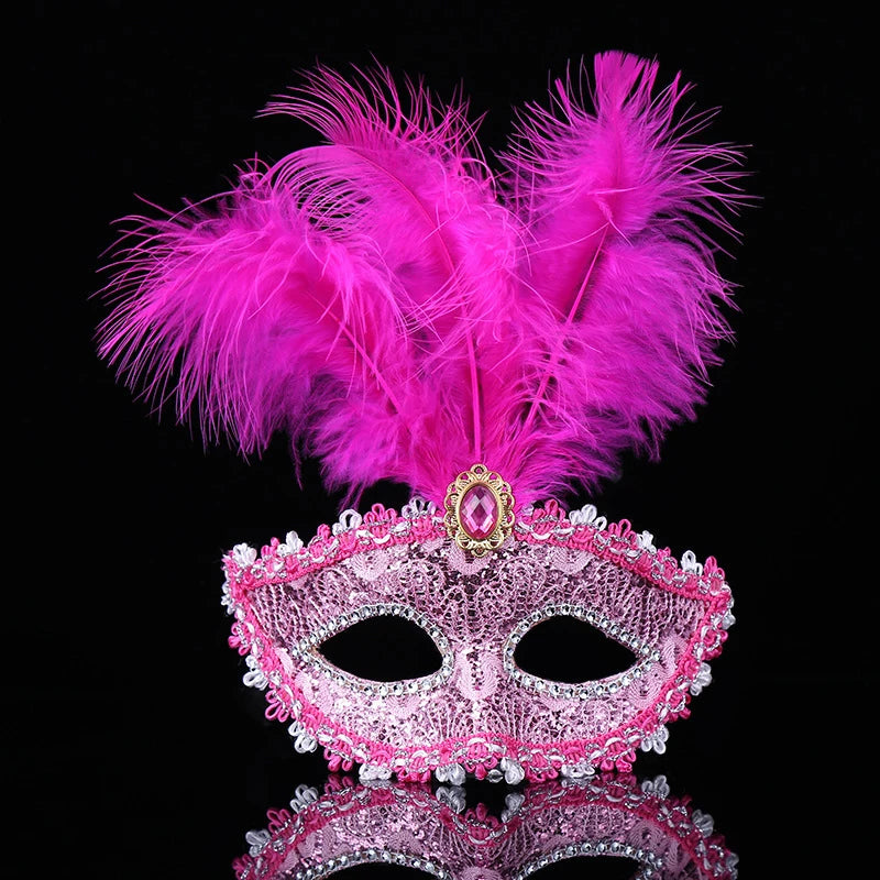 Party Mask Women Masquerade Luxury Peacock Feathers Half Face Mask Cosplay Costume Mask For Children