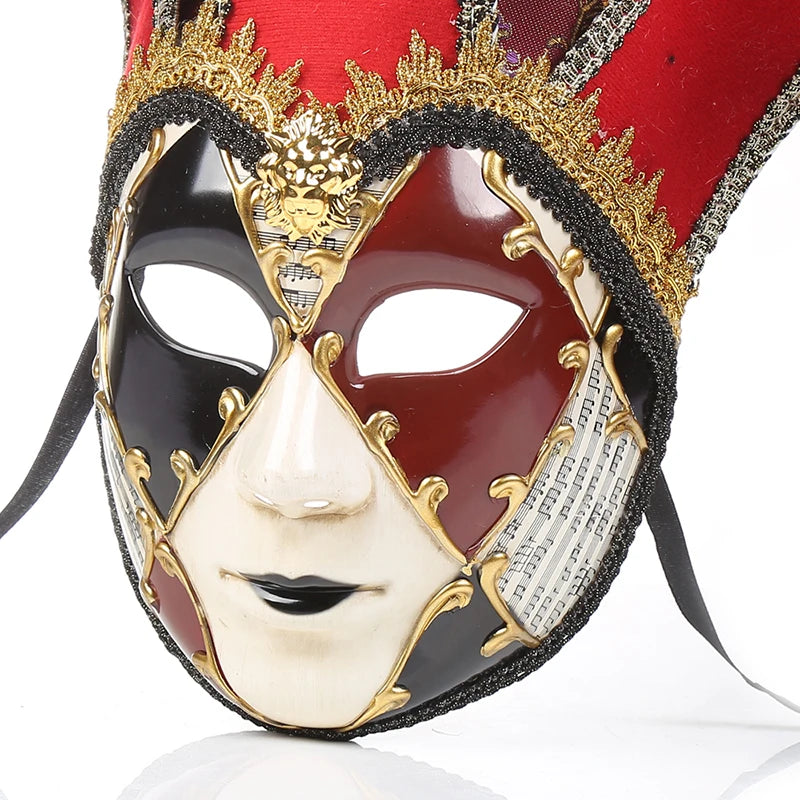 Delicate Handcraft Painted Masquerade Mask Women Party Halloween Performance Venetian Style Mask Full Face Room Decorations