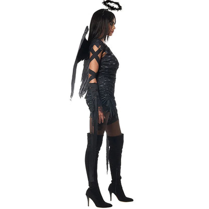 Halloween Day der toten dunklen Angel Devil Cosplay Kostüm Henne Party Horror Vampire böse Hexe Vogel Raven Kostüm Kleid