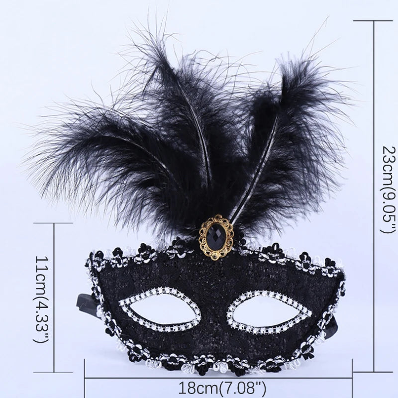 Party Mask Women Masquerade Luxury Peacock Feathers Half Face Mask Cosplay Costume Mask For Children