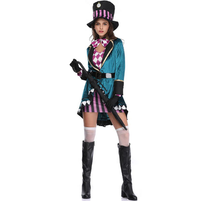 Halloween -Kostüm für Frauen Cosplay Circus Magier Rollenspiele Bühnen -Outfit Performance Holiday Party Outfits