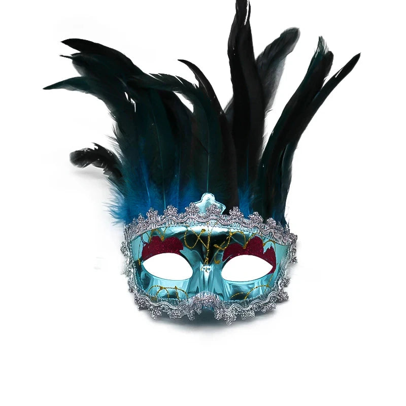 Indian Feather Face Mask Cosplay Women Eye Cover Masque Bar Nightclub Masks Halloween Party Masquerade Carnival Rave Decoration