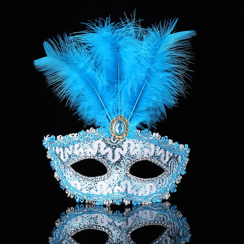 Party Mask Women Masquerade Luxury Peacock Feathers Half Face Mask Cosplay Costume Mask For Children