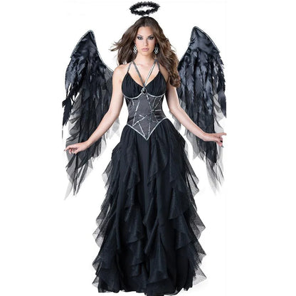Halloween Black Gothic Teufel Fallen Engel Kostüm Purim Carnival Party böse Hexe Vampire Cosply Kleid