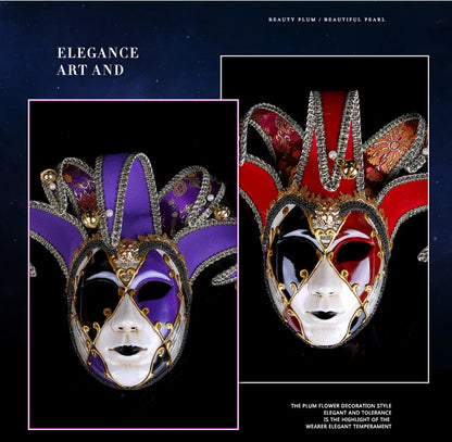 Delicate Handcraft Painted Masquerade Mask Women Party Halloween Performance Venetian Style Mask Full Face Room Decorations