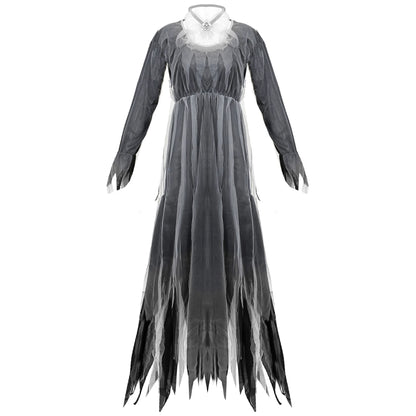 Damen Halloween Gruselkostüm Gothic Geisterbraut Vampir Dämonenkleid für Spukhaus Karneval Party Performance Festlich