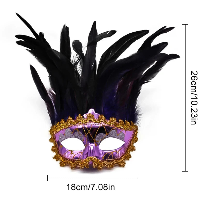 Indian Feather Face Mask Cosplay Women Eye Cover Masque Bar Nightclub Masks Halloween Party Masquerade Carnival Rave Decoration