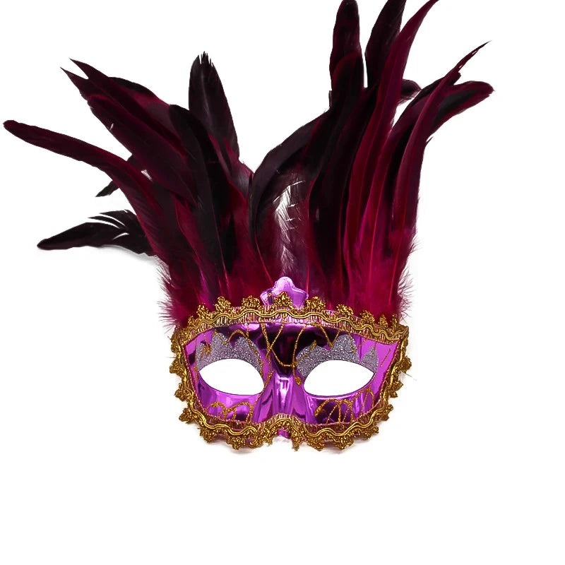 Indian Feather Face Mask Cosplay Women Eye Cover Masque Bar Nightclub Masks Halloween Party Masquerade Carnival Rave Decoration