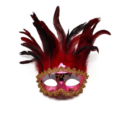 Indian Feather Face Mask Cosplay Women Eye Cover Masque Bar Nightclub Masks Halloween Party Masquerade Carnival Rave Decoration