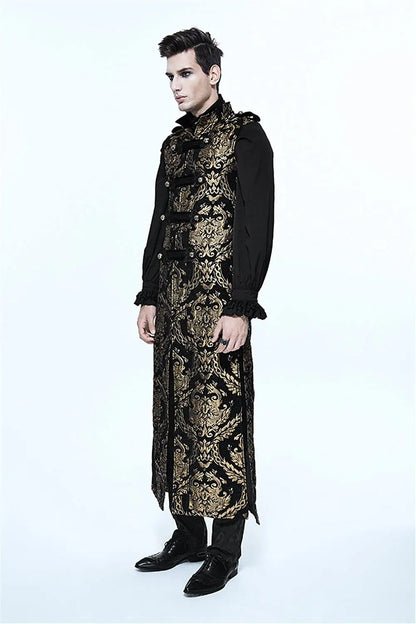 Mittelalterliche Retro -Männer Staubmantel mittelstil Dampf Punk Cosplay Kostüme Palastkleid Jacquard Herren Jacken Halloween Kostüm