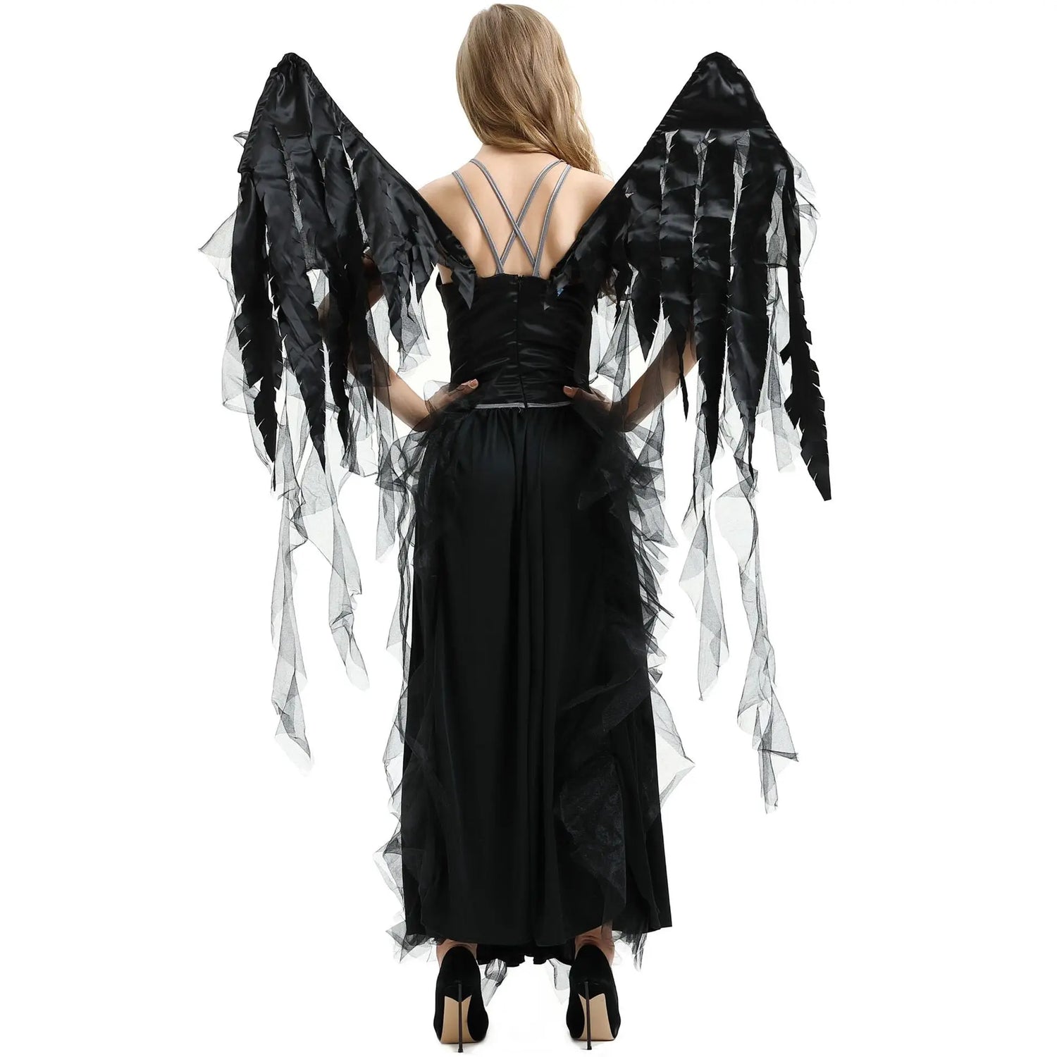 Halloween Black Gothic Teufel Fallen Engel Kostüm Purim Carnival Party böse Hexe Vampire Cosply Kleid