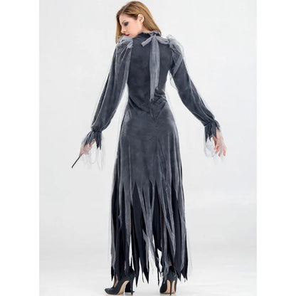 Damen Halloween Gruselkostüm Gothic Geisterbraut Vampir Dämonenkleid für Spukhaus Karneval Party Performance Festlich