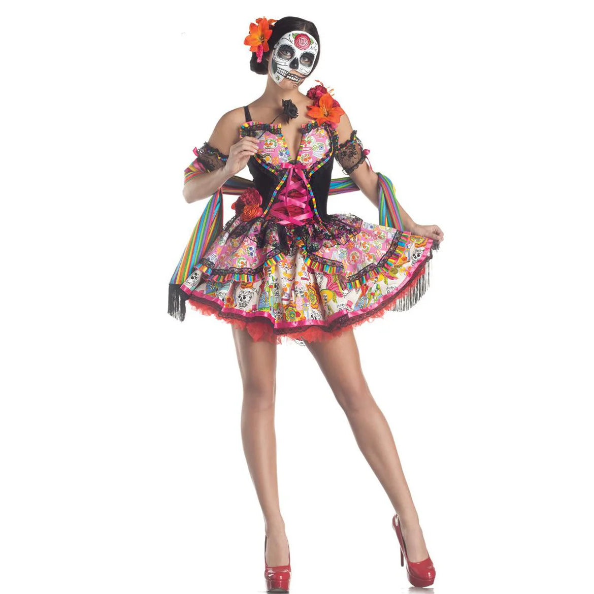 Mehrere erwachsene gruselige Schädel Geister Braut Kostüm Frauen Zombie Vampire Cosplay Carnival Halloween Party Day of the Dead Dress Up