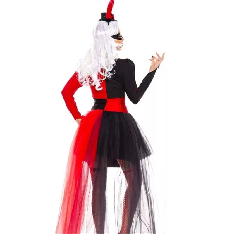 Halloween Purim Horror Devil Mörder Harley Monster Clown Kostüm Karnevalsparty Funy Crazy Naughty Circus Joker Cosplay Kleid