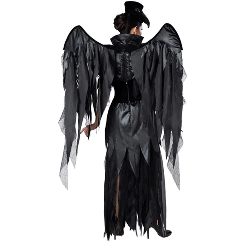 Halloween Fantasy Teufel gefallener Engel Witch Cosply Kostüm Tag der toten Party Gothic Böses Vampir Opera Kleid