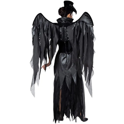 Halloween Fantasy Teufel gefallener Engel Witch Cosply Kostüm Tag der toten Party Gothic Böses Vampir Opera Kleid