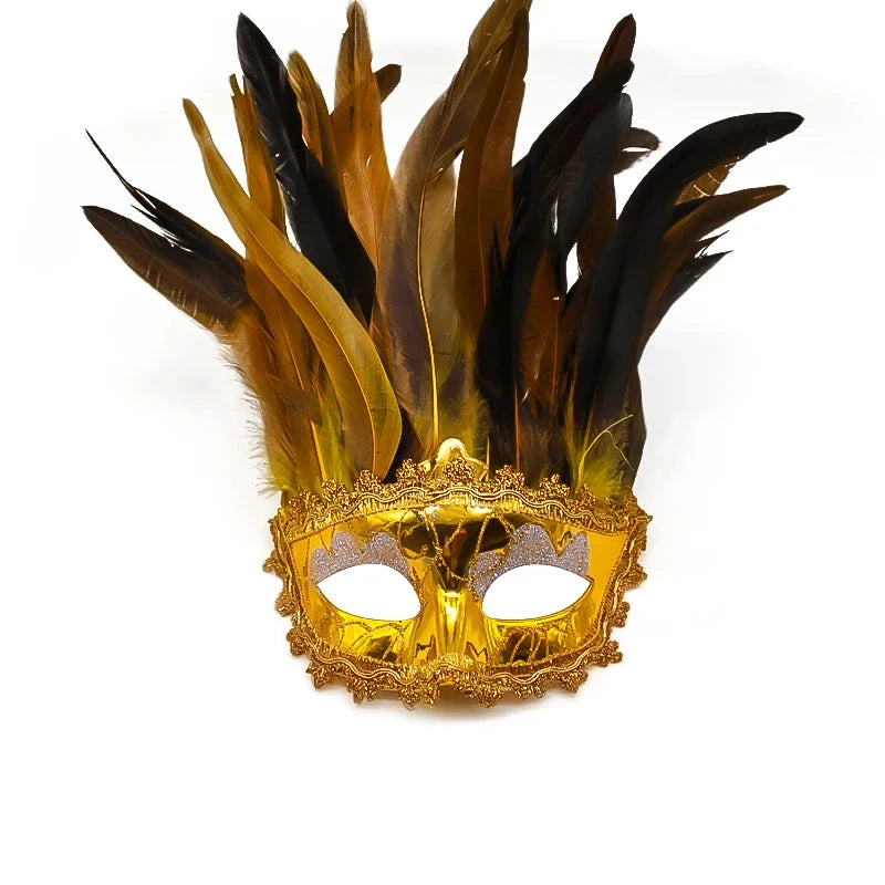 Indian Feather Face Mask Cosplay Women Eye Cover Masque Bar Nightclub Masks Halloween Party Masquerade Carnival Rave Decoration