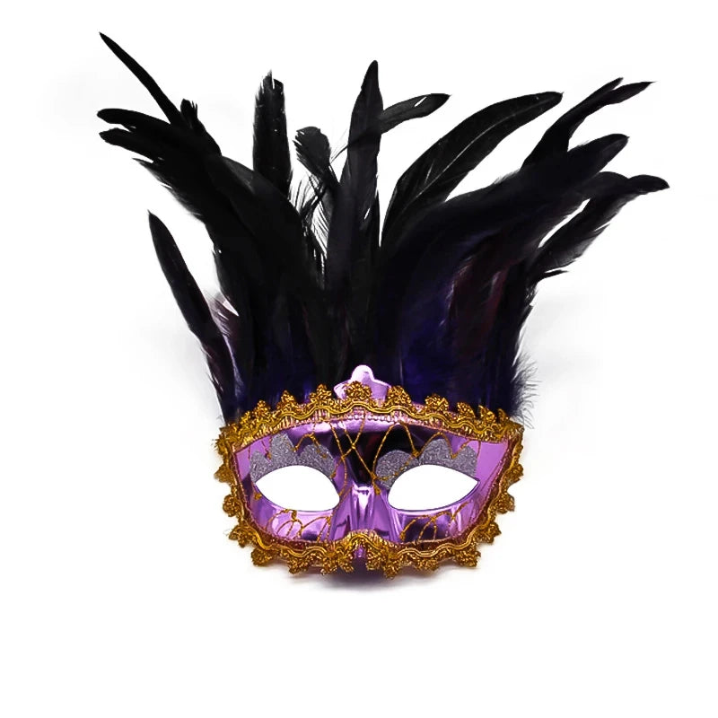 Indian Feather Face Mask Cosplay Women Eye Cover Masque Bar Nightclub Masks Halloween Party Masquerade Carnival Rave Decoration