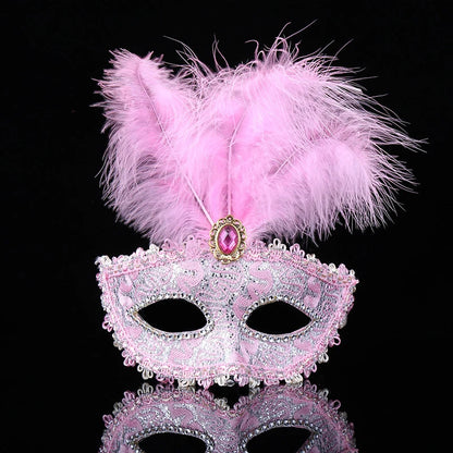 Party Mask Women Masquerade Luxury Peacock Feathers Half Face Mask Cosplay Costume Mask For Children