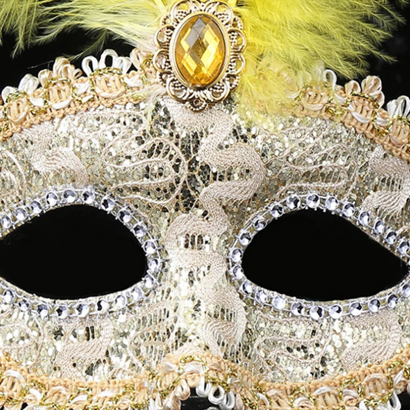 Party Mask Women Masquerade Luxury Peacock Feathers Half Face Mask Cosplay Costume Mask For Children