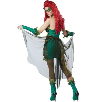 Frauen Kostüm Halloween Sexy Grünes Kleid Zauberwald Thema Party Blatt Baum Ranke Dämon Fee Erwachsene Cosplay Outfit Fee