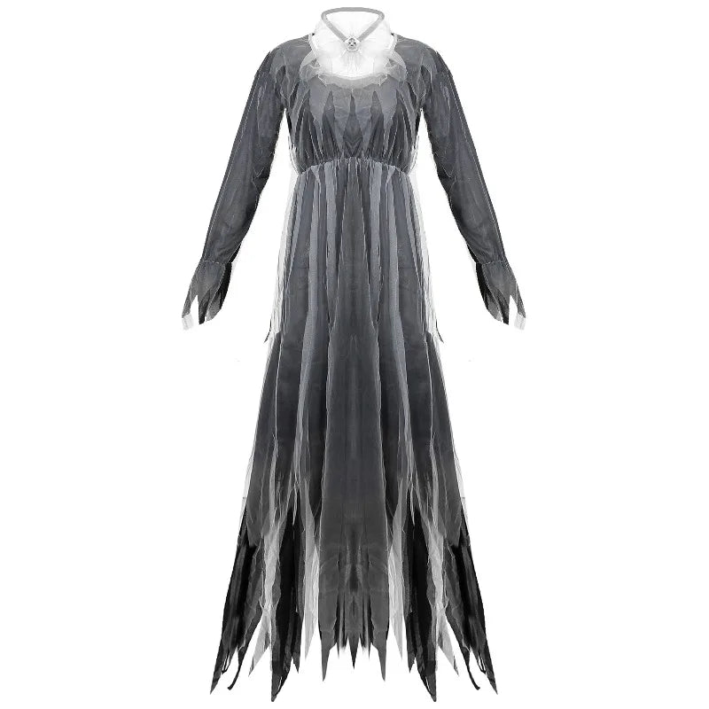 Damen Halloween Gruselkostüm Gothic Geisterbraut Vampir Dämonenkleid für Spukhaus Karneval Party Performance Festlich