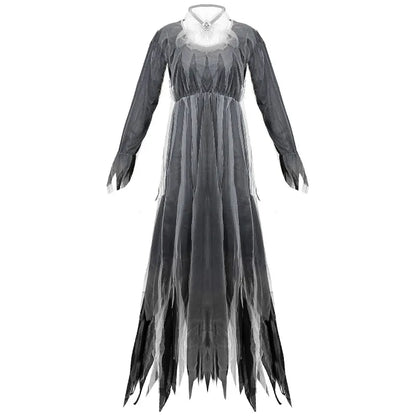 Damen Halloween Gruselkostüm Gothic Geisterbraut Vampir Dämonenkleid für Spukhaus Karneval Party Performance Festlich