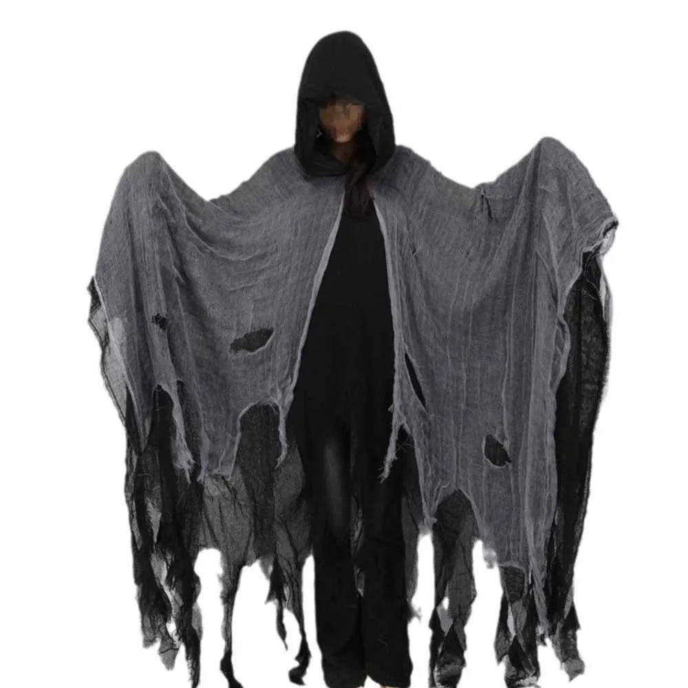 Horror Zombie Zerfetzte Kapuzenumhänge Unisex Halloween Geist Dementoren Cosplay Kostüm Tag der Toten Party Requisiten Umhänge