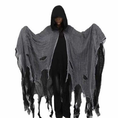 Horror Zombie Zerfetzte Kapuzenumhänge Unisex Halloween Geist Dementoren Cosplay Kostüm Tag der Toten Party Requisiten Umhänge