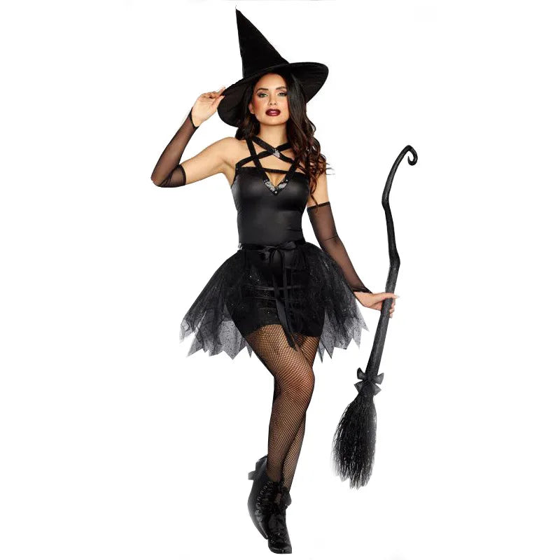 Halloween Devil Witch Kostüm böse Zauberin Kleid Gothic Cosplay Outfit Day der toten Party Maske Performance -Uniform